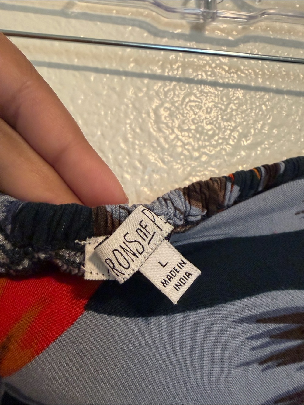 Onzie Black Wide-Leg Pants with Orange and Brown Tropical Print - Picture 4 of 4